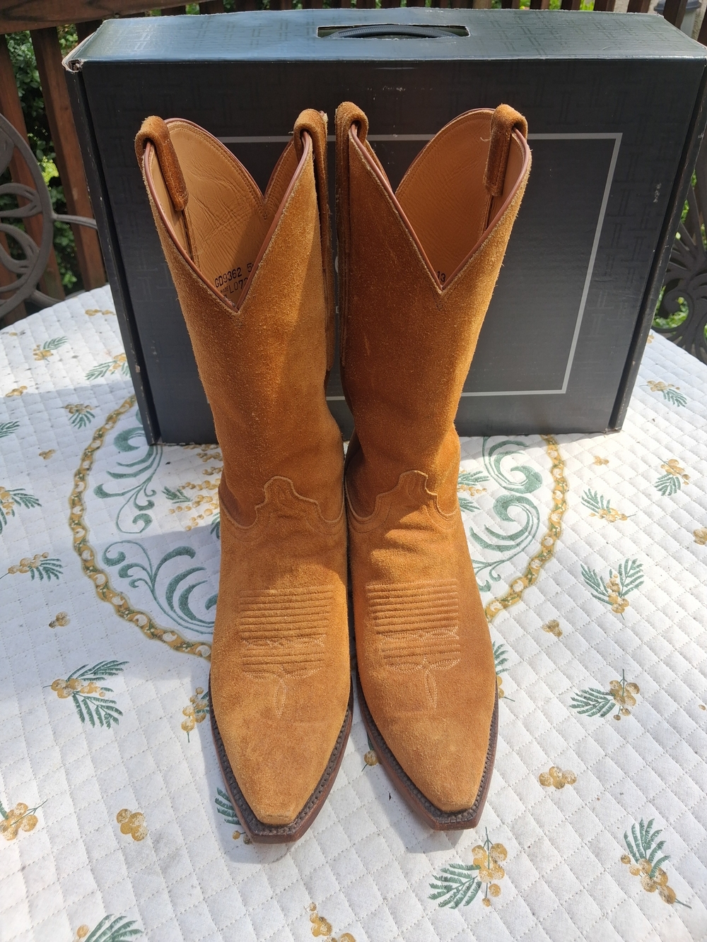 Lucchese Classic for KEMO SABE GRIT Suede Western Cowboy Boots, 9.5 fits Like 10 - Picture 2 of 10